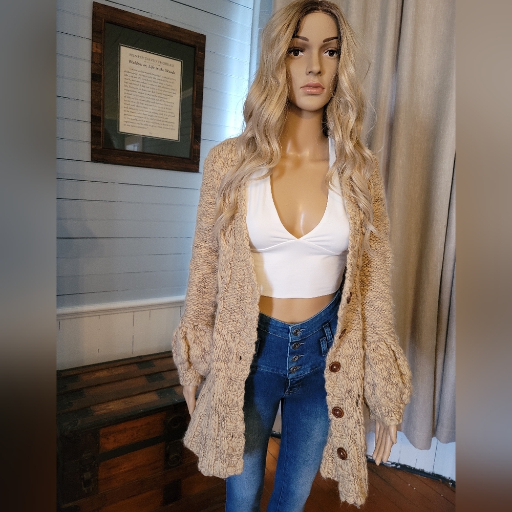 Free people button up sweater small